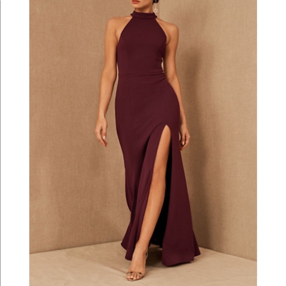 BHLDN Montreal Crepe Maxi Dress Cranberry/Wine